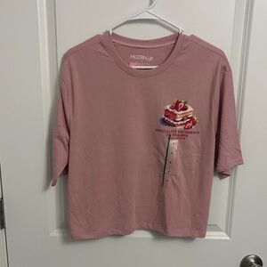 Modern Lux Womens Rose Pink Graphic Tee
